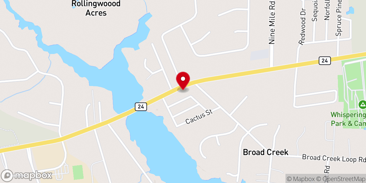Map showing location of Live Oak Church