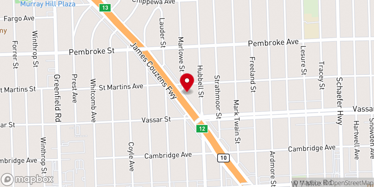 Map showing location of Gracious Saviour Evangelical Lutheran Church