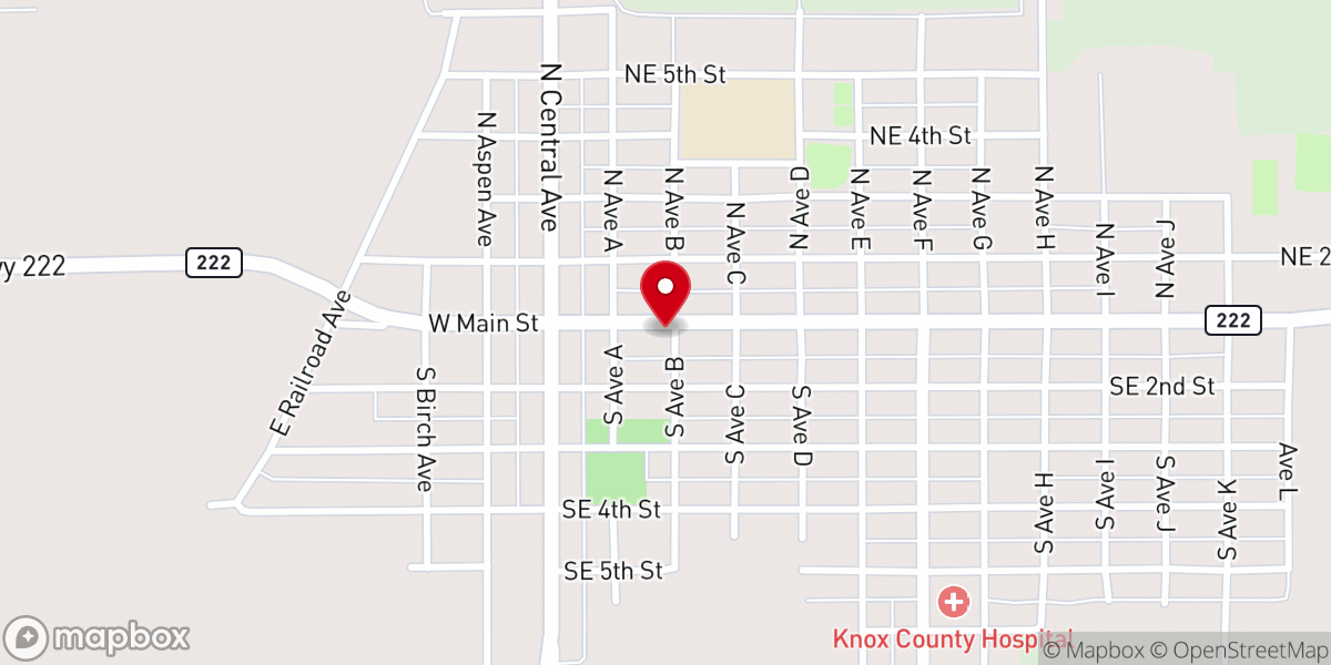 Map showing location of Foursquare Church