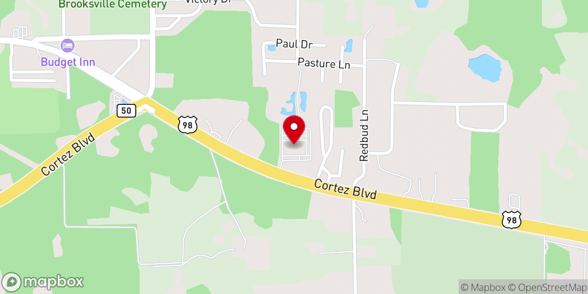 Map showing location of Brooksville Community Church