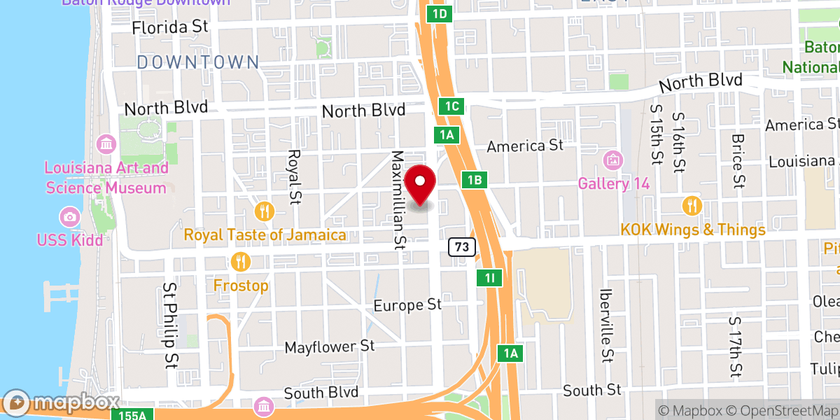 Map showing location of Mt Zion First Baptist Church
