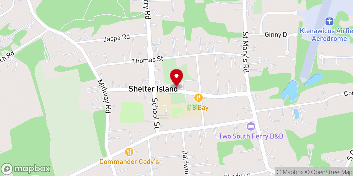 Map showing location of Shelter Island Presbyterian Church