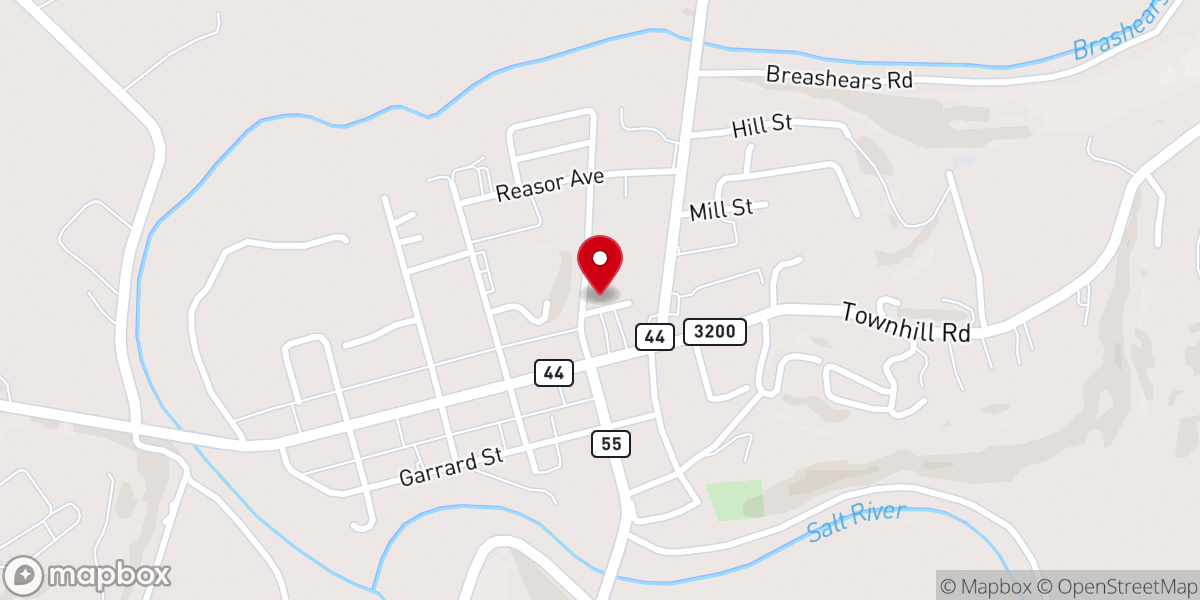 Map showing location of Second Baptist Church Taylorsville Ky Inc