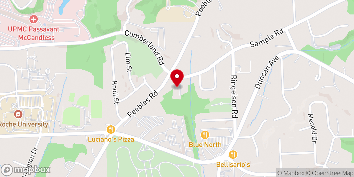 Map showing location of North Park Bible Church