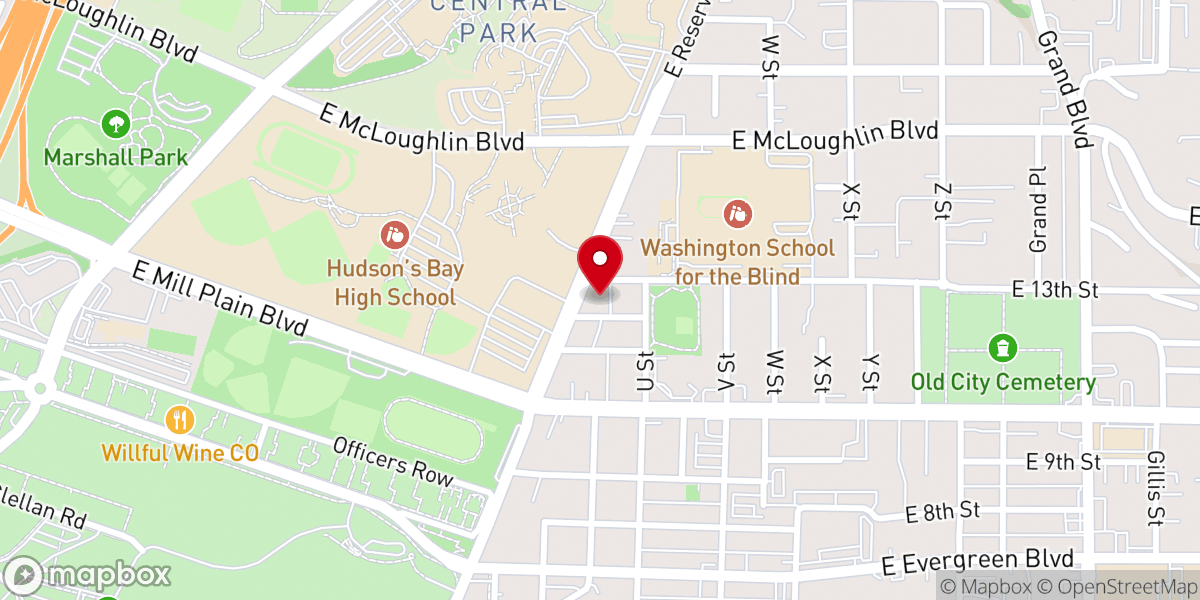 Map showing location of Vineyard Christian Fellowship of Vancouver