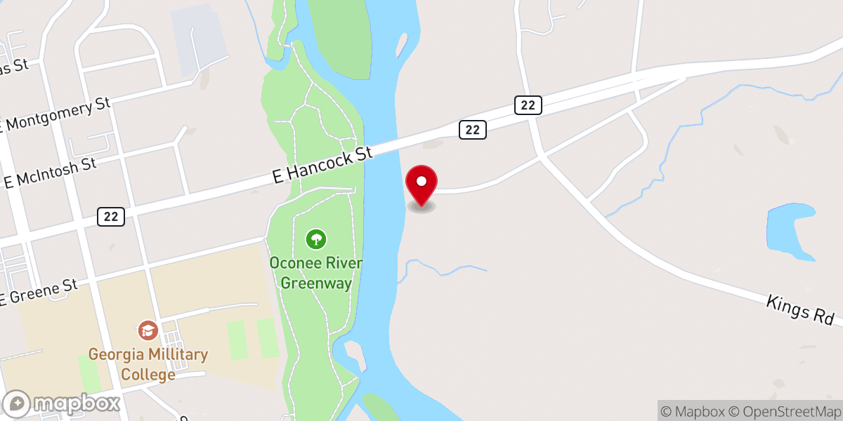 Map showing location of Adams Acres Riverside Events