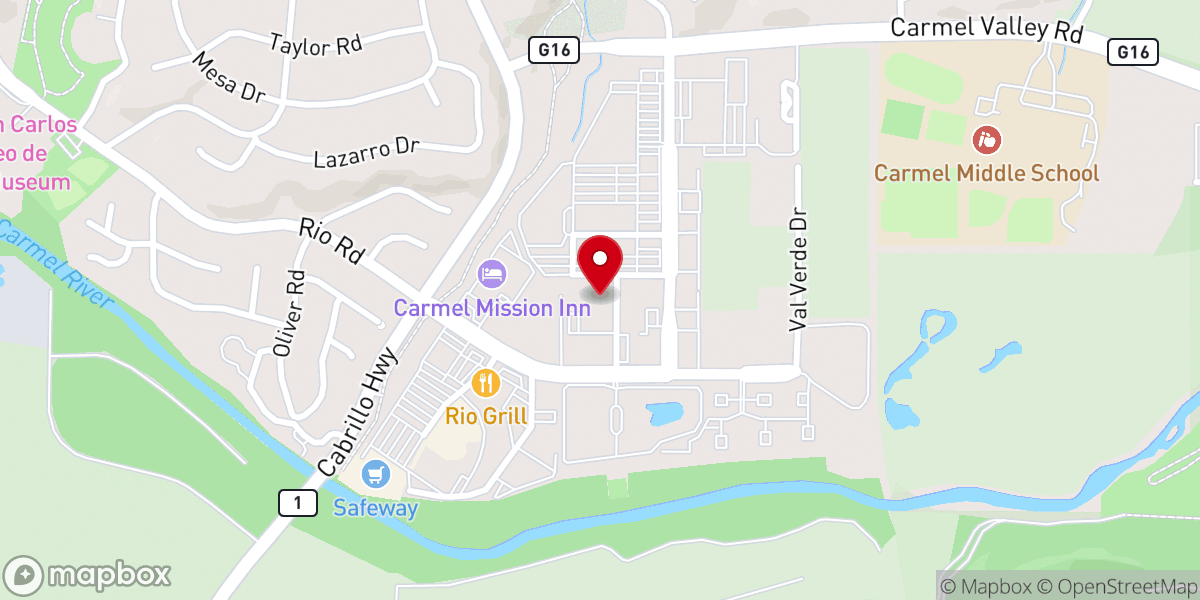 Map showing location of Carmel Mission Foundation
