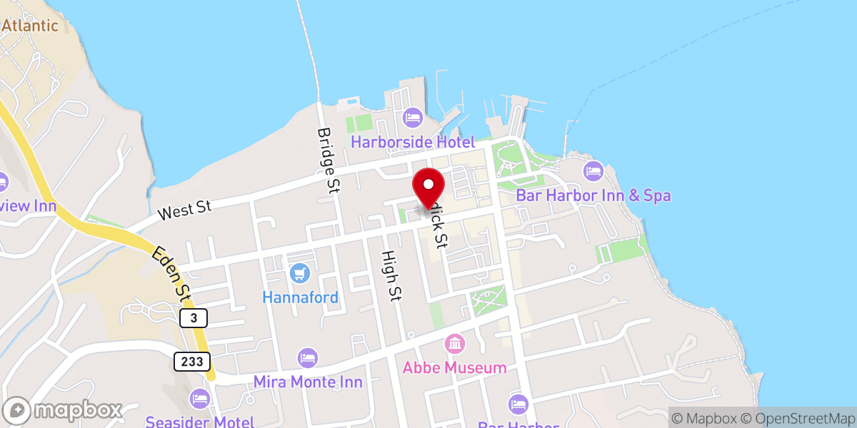 Map showing location of Acadia Friends Monthly Meeting
