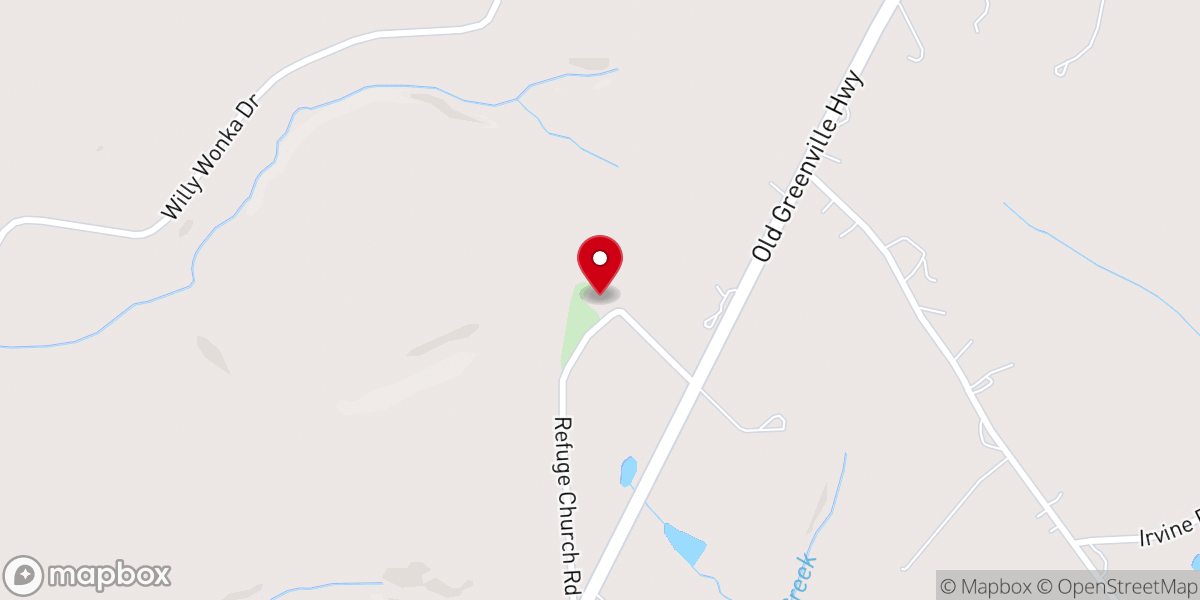 Map showing location of Refuge Baptist Church