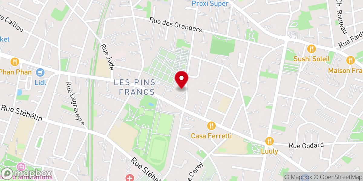 Map showing location of Église Baptiste de Bordeaux - Caudéran