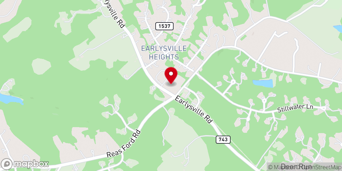 Map showing location of Rivanna Community Church
