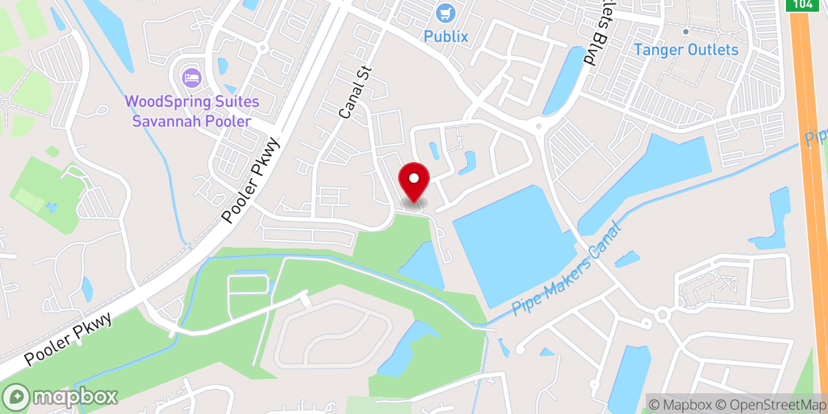 Map showing location of Savannah Immanuel Korean Church