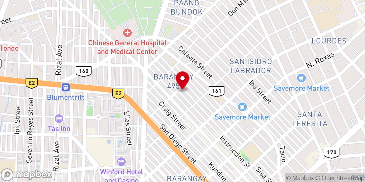 Map showing location of Nuestra Señora del Perpetuo Socorro Parish (Archdiocese of Manila)