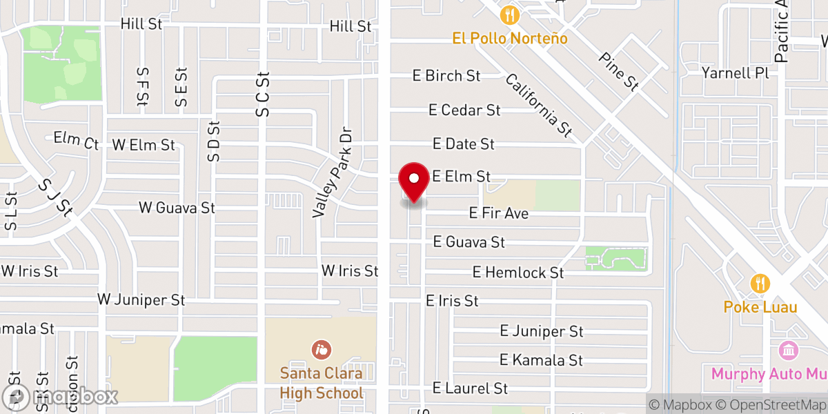 Map showing location of Oxnard Church of Christ