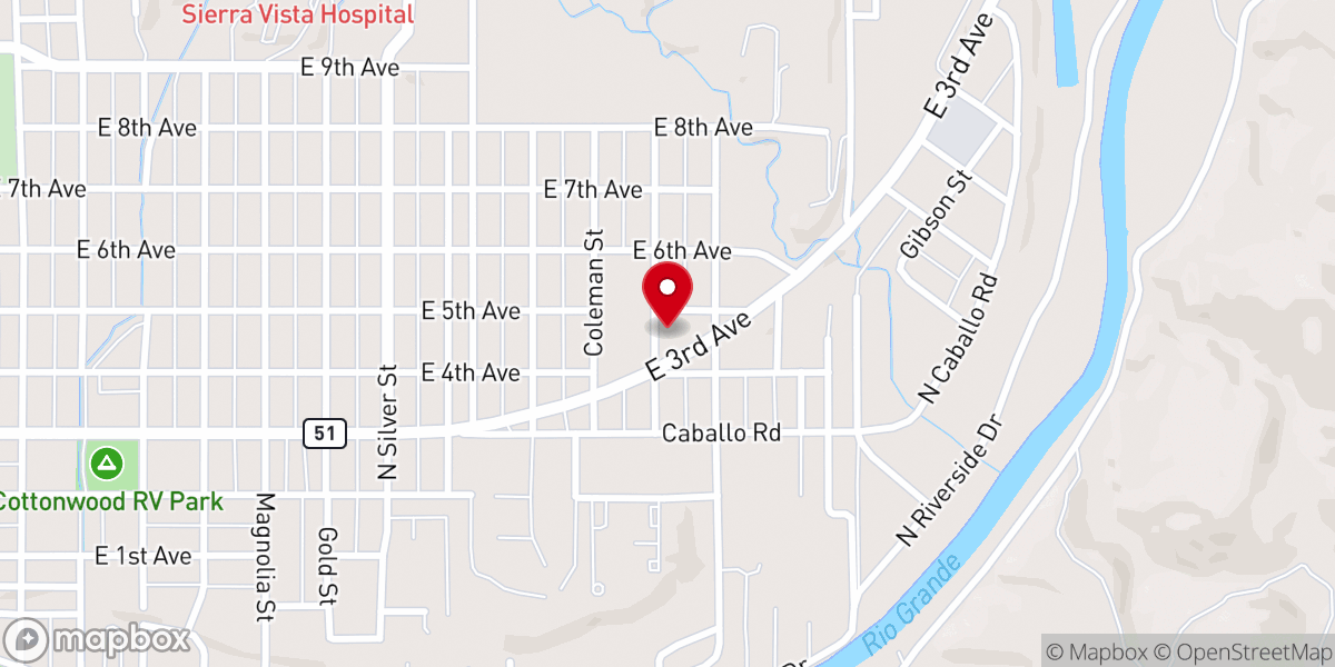Map showing location of Church of Christ