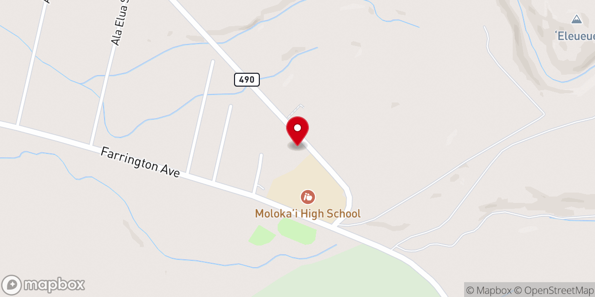 Map showing location of Ho'olehua Congregational Church