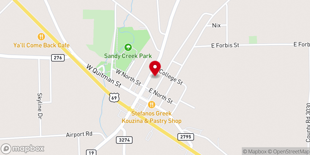 Map showing location of Emory Methodist Church