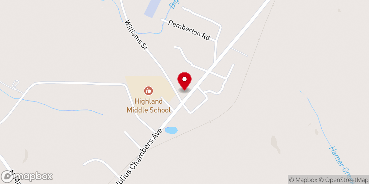 Map showing location of Oak Ridge Church