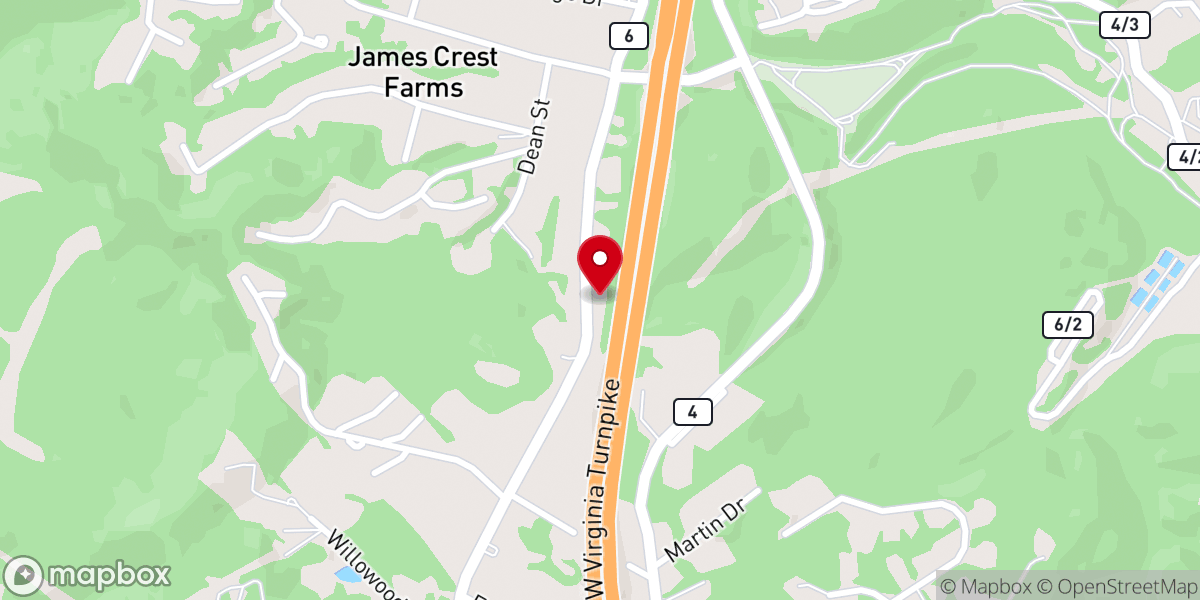 Map showing location of Mount Calvary Baptist Church