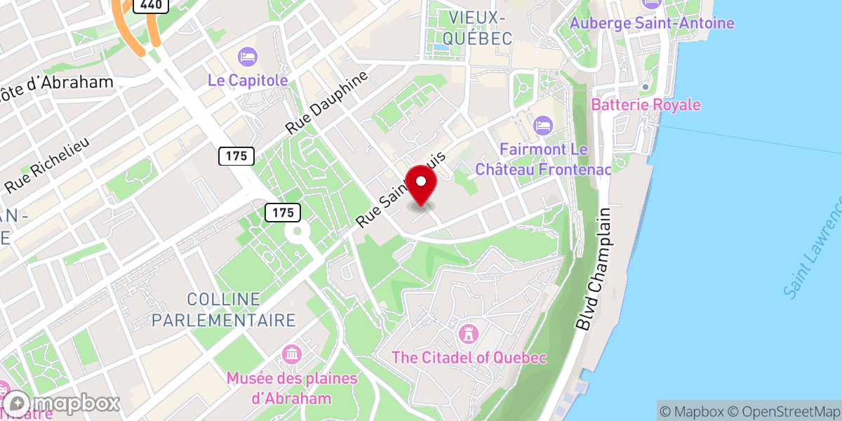 Map showing location of Église Unie St-Pierre