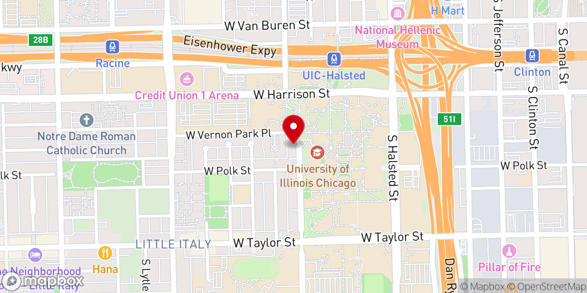 Map showing location of St. John Paul II Newman Center