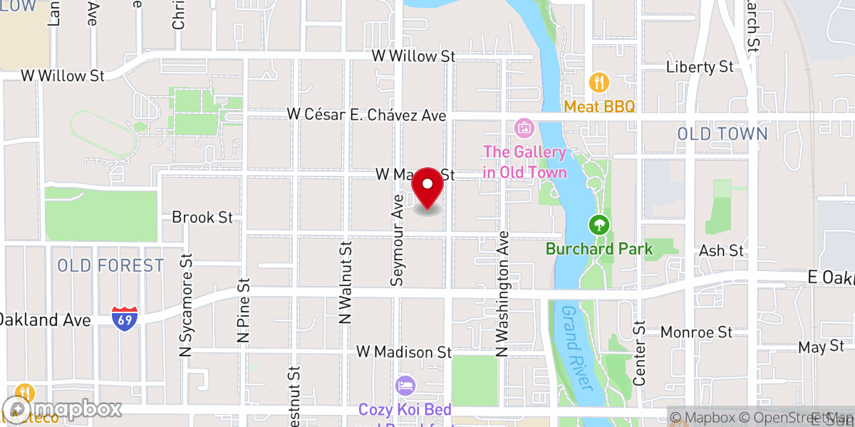 Map showing location of Emanuel First Lutheran