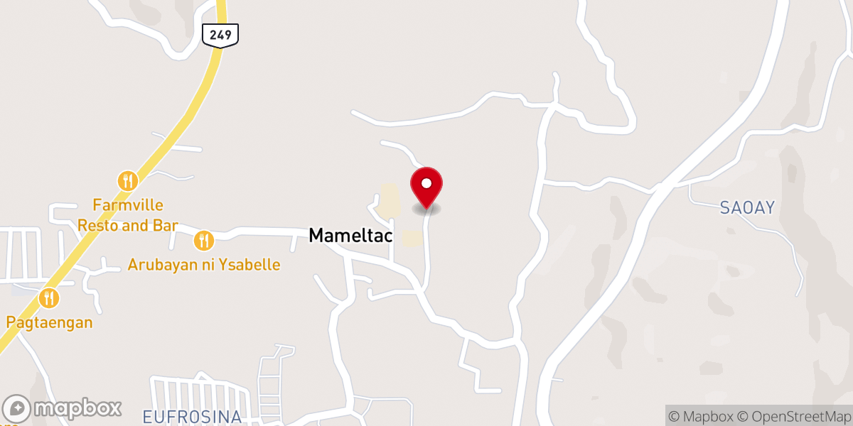 Map showing location of Mameltac Baptist Church