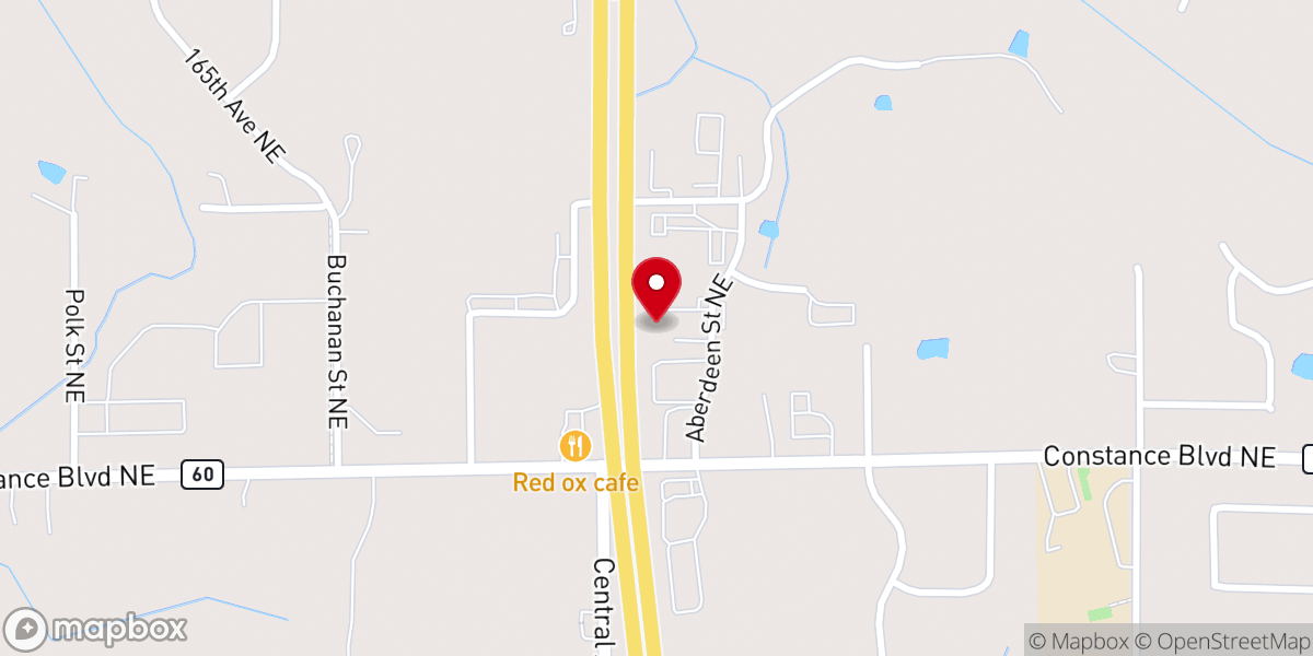 Map showing location of Cedar Ridge Church