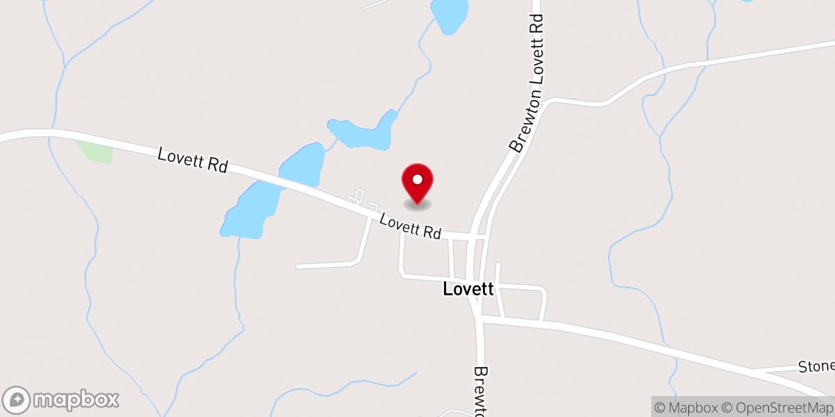 Map showing location of Lovett United Methodist Church