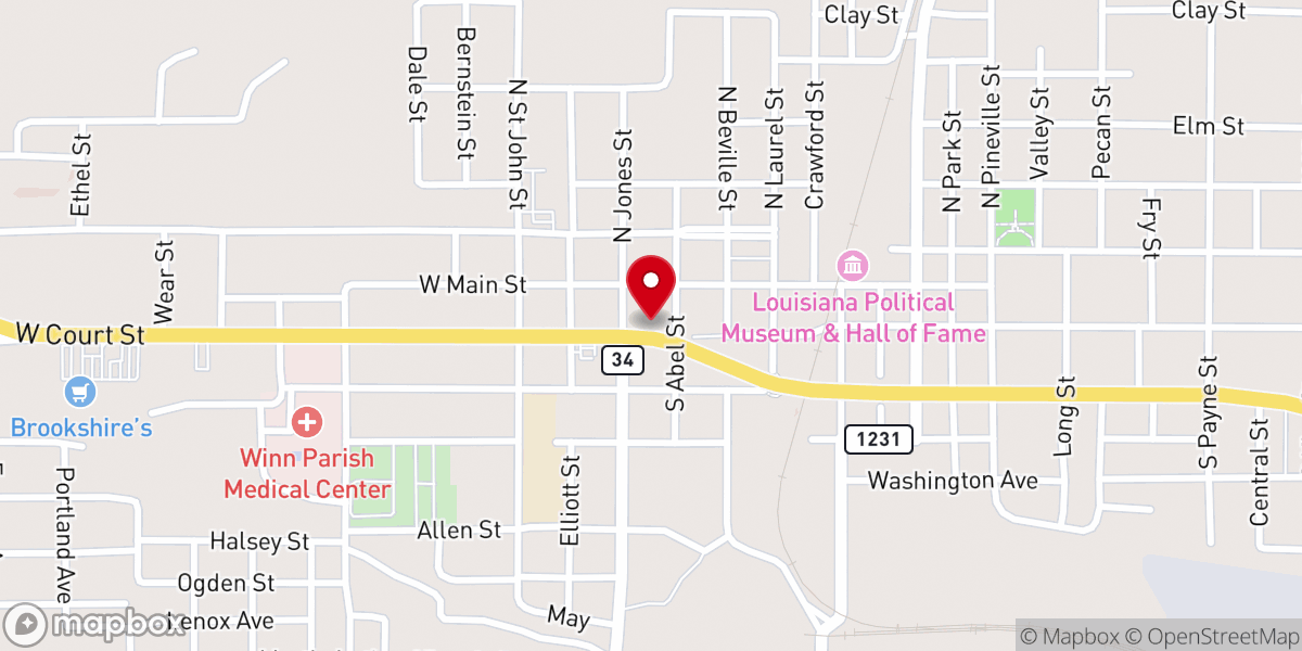 Map showing location of Winn Parish Sheriff's Office