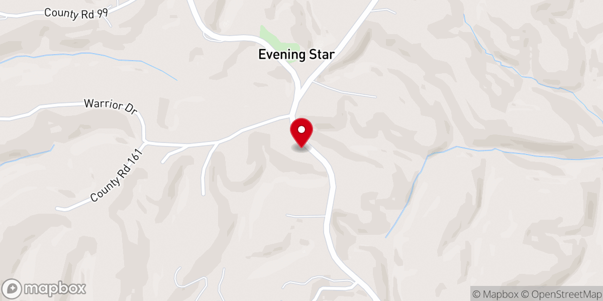 Map showing location of Rock Creek Assembly of God