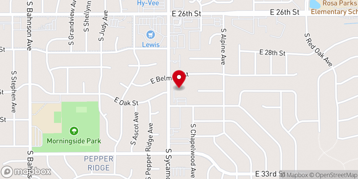 Map showing location of Iglesia De Dios De La Profecía Sioux Falls (COGOP)