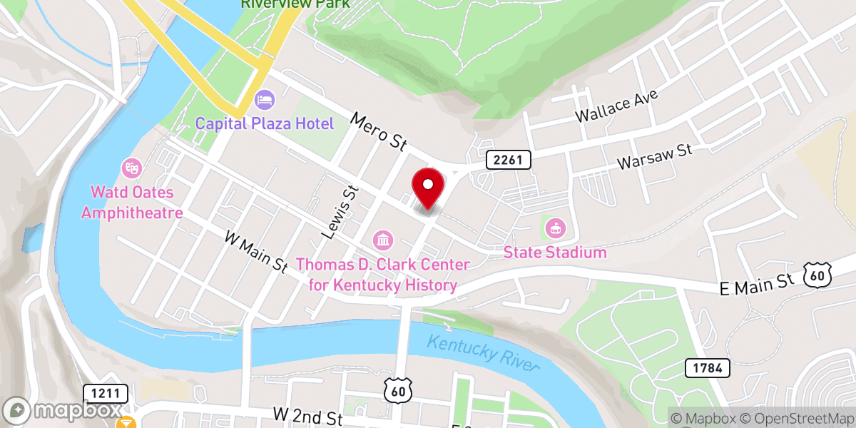 Map showing location of First Baptist Church