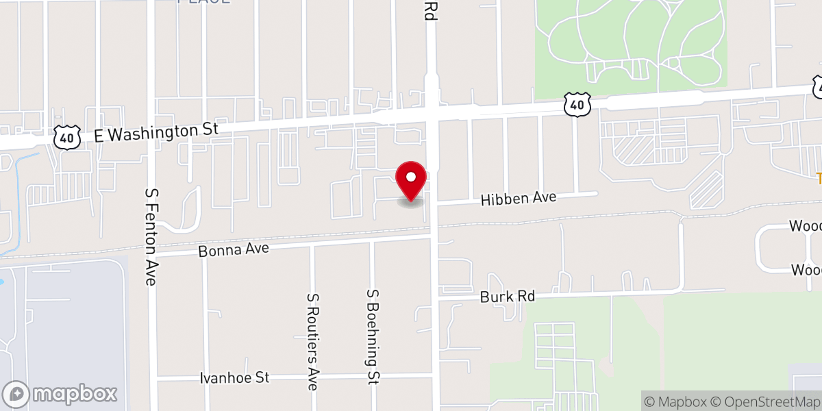 Map showing location of Lawrence Baptist Church