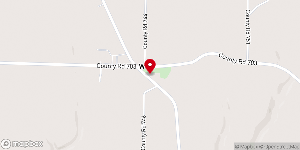 Map showing location of Welti Cumberland Presbyterian Church
