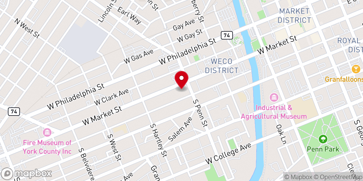 Map showing location of Union Lutheran Church