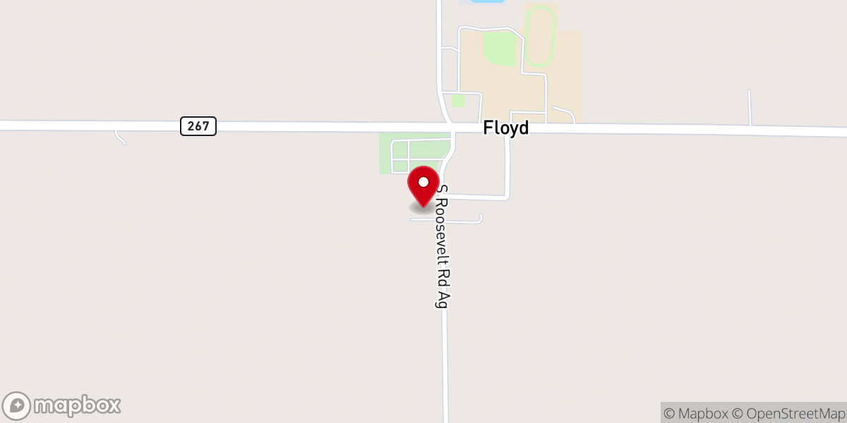 Map showing location of Floyd Baptist Church
