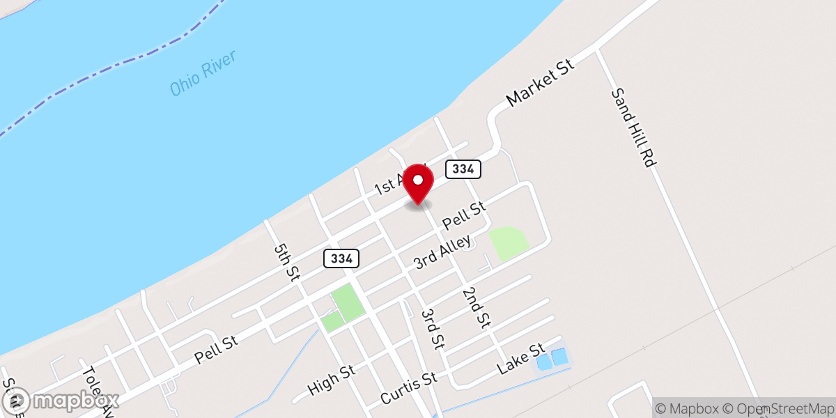 Map showing location of First Baptist Church