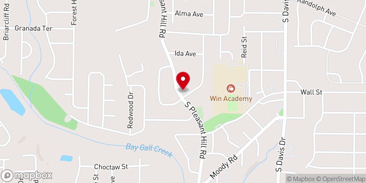 Map showing location of Southside Church - Pleasant Hill Campus