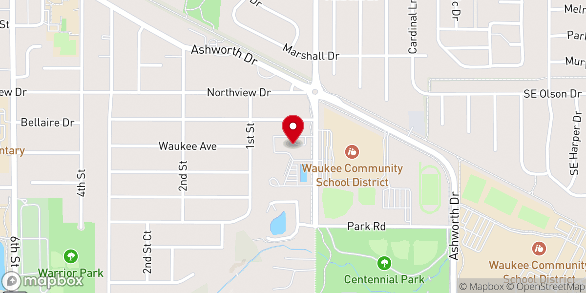 Map showing location of Immanuel Lutheran Church of Waukee