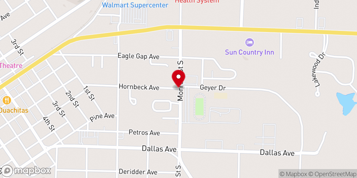 Map showing location of Mena Church of the Nazarene