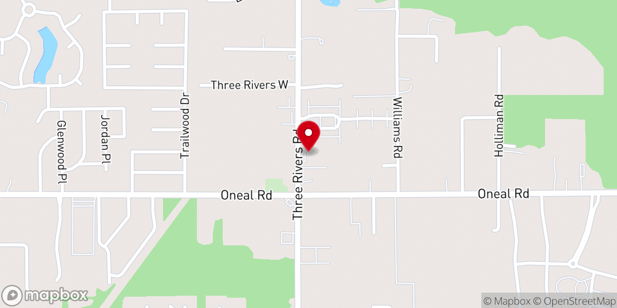 Map showing location of Gulf Coast Free Will Baptist Church