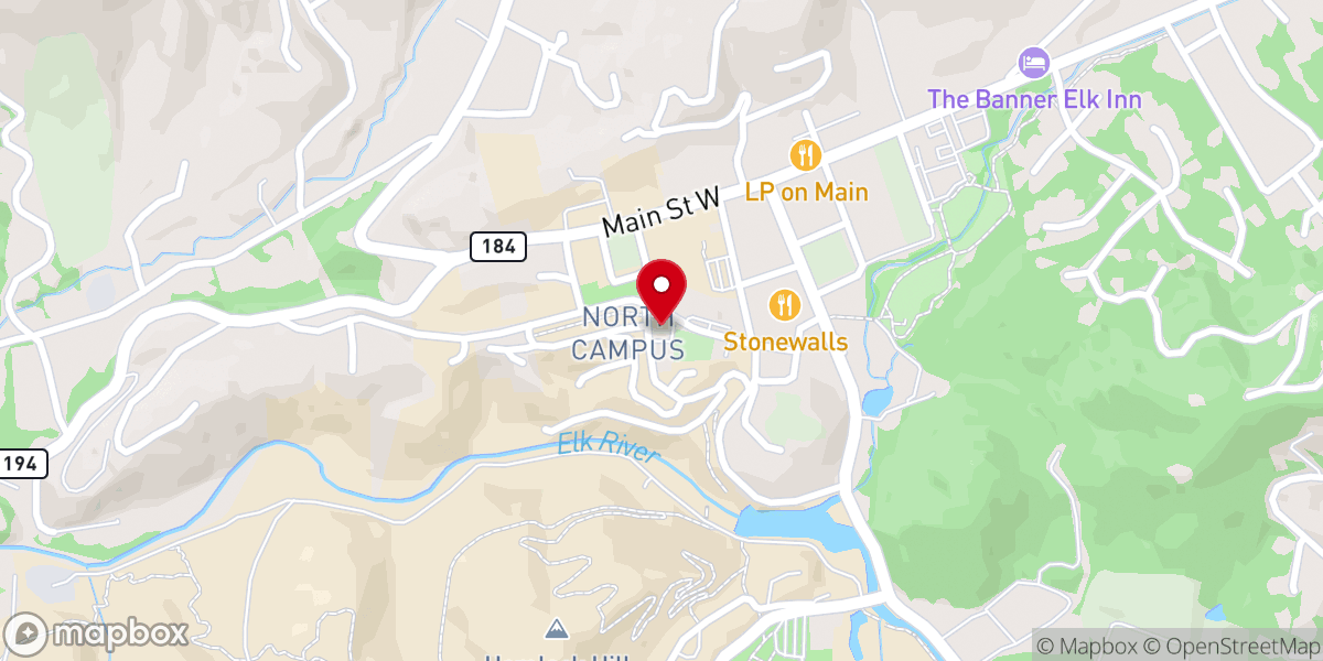 Map showing location of Banner Elk Presbyterian Church