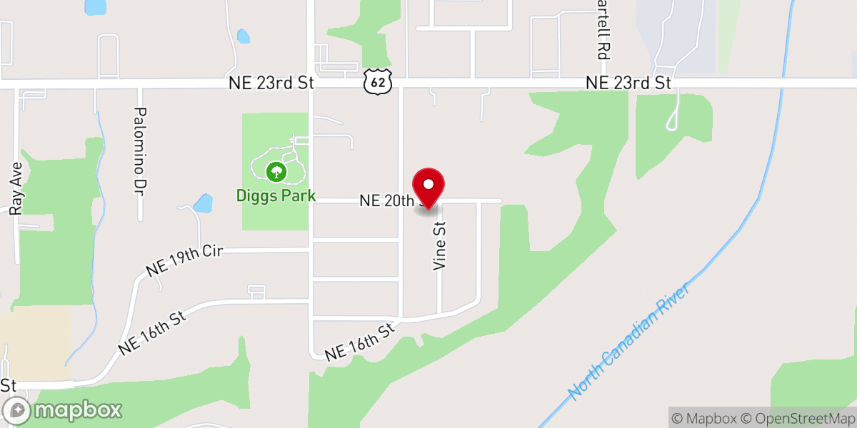 Map showing location of Garden Addition Baptist Church