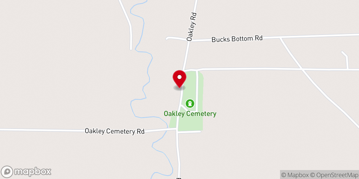 Map showing location of Oakley Church