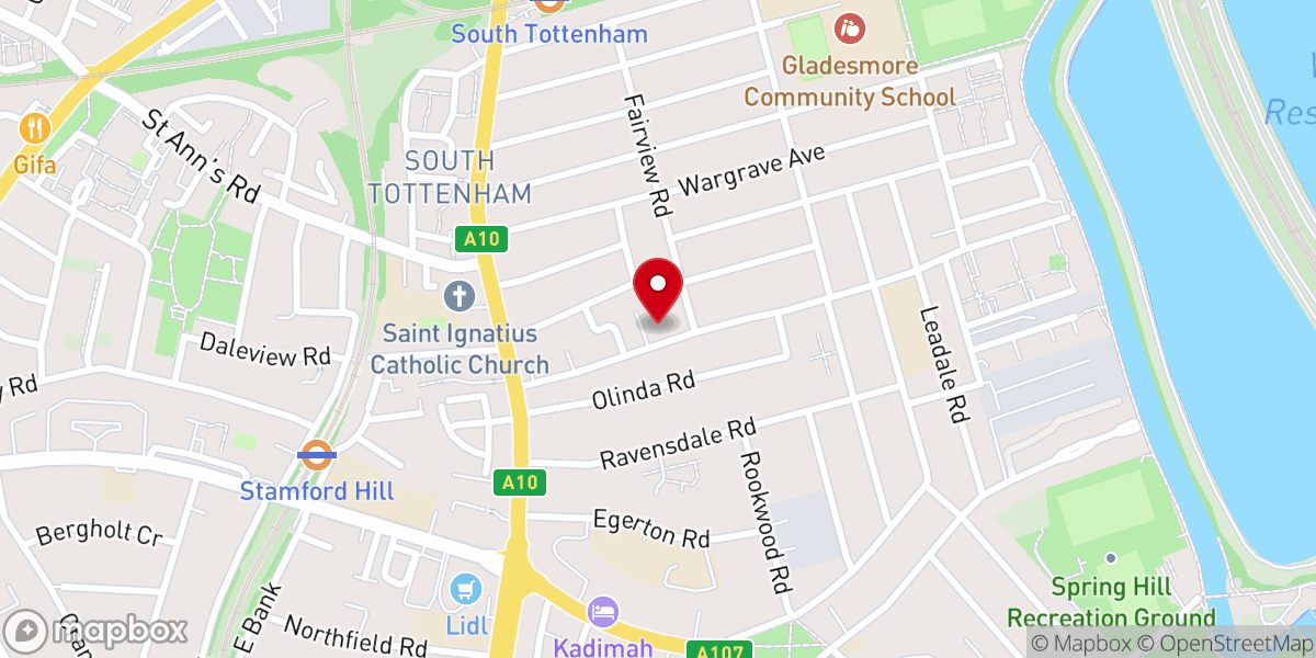 Map showing location of St Bartholomew's Church