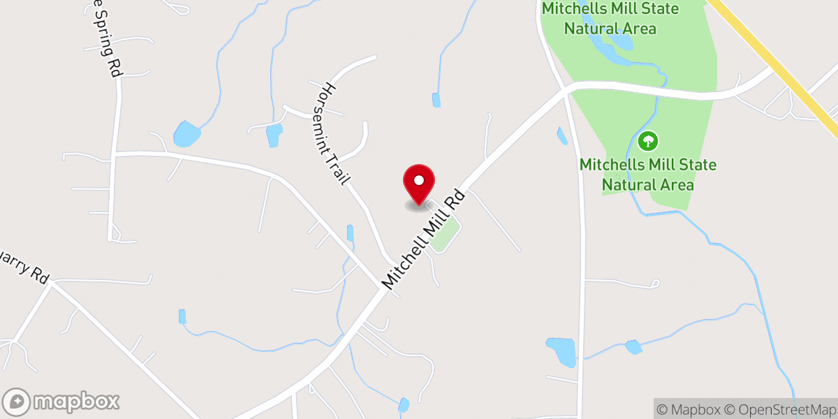 Map showing location of Beulah Christian Baptist Church