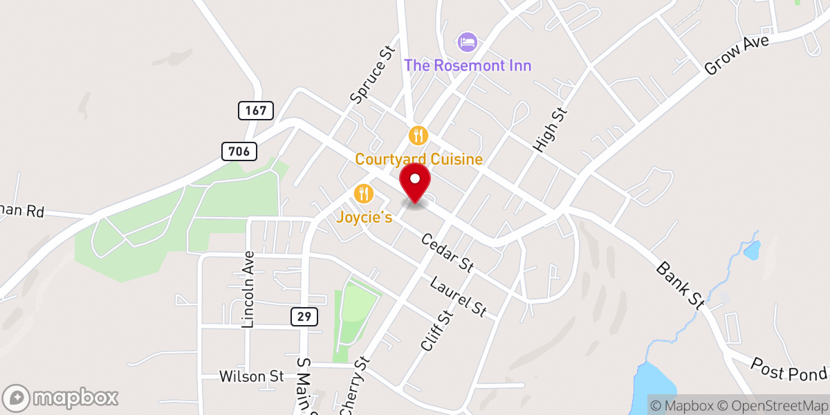 Map showing location of St Paul's Episcopal Church
