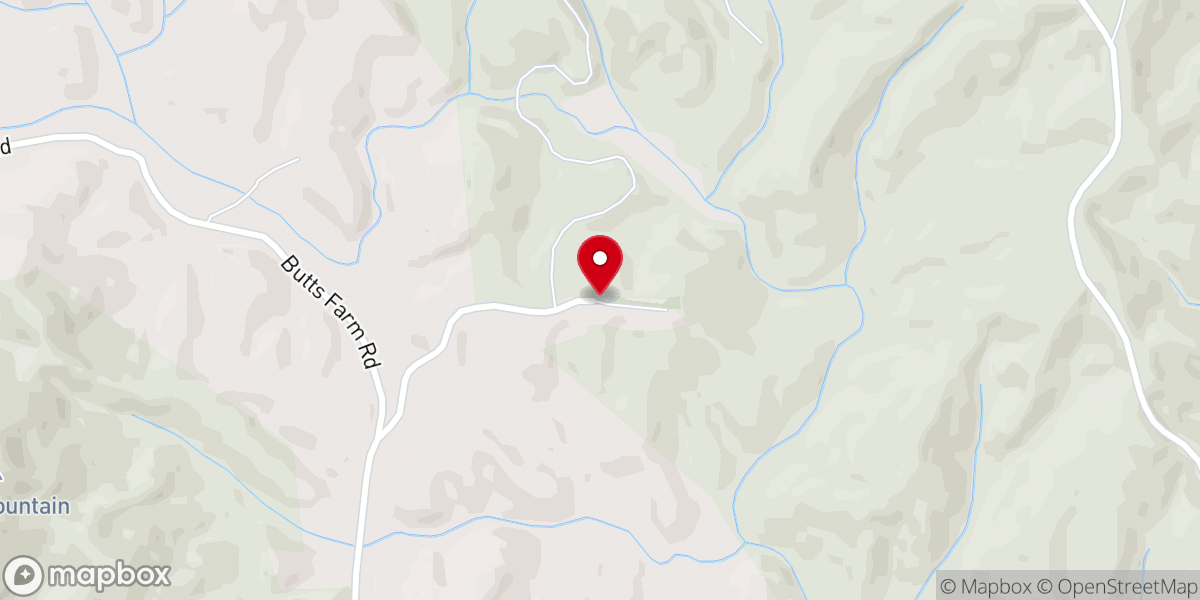 Map showing location of Rocky Fork Baptist Church