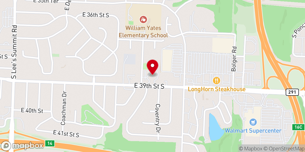 Map showing location of Saint Paul Lutheran Church